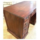 Wood Office Desk and Two Matching Chairs