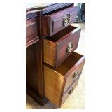 Wood Office Desk and Two Matching Chairs