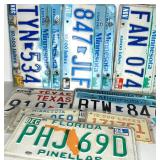 Vintage License Plate Collection - Minnesota, Texas, Florida Assortment