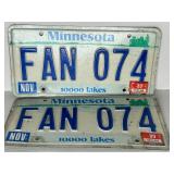Vintage License Plate Collection - Minnesota, Texas, Florida Assortment