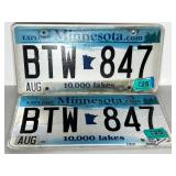 Vintage License Plate Collection - Minnesota, Texas, Florida Assortment