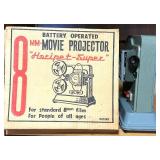 Vintage Projection Screens, Slide Projector, and A/V Equipment Lot