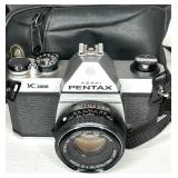 Vintage Camera & Lens Lot: Canon, FujiFilm FinePix S5100, Kodak, Pentax K1000, Asahi 135mm