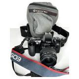 Vintage Camera & Lens Lot: Canon, FujiFilm FinePix S5100, Kodak, Pentax K1000, Asahi 135mm