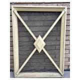 Lot of Vintage Wood Window Screens with Decorative Diamond Grilles