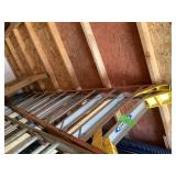 Werner Aluminum Extension Ladder with Yellow Stabilizing Ends