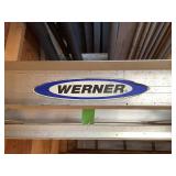 Werner Aluminum Extension Ladder with Yellow Stabilizing Ends
