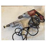 Two Power Drills Including Craftsman Professional and Montgomery Ward Drill