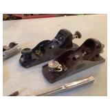 Hand Tools Including Planes, Auger Bits, and Woodworking Accessories