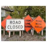 Five Road Work Signs