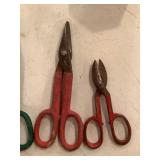 Three Assorted Metal Snips