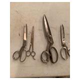 Six Vintage Metal Scissors and Shears