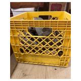 Metal Plumbing Fittings in Yellow Crate