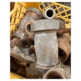 Metal Plumbing Fittings in Yellow Crate