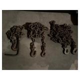 Three Heavy Duty Steel Chains with Hooks