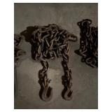 Three Heavy Duty Steel Chains with Hooks