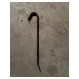 Two Steel Crowbars with Curved End