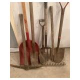 Seven Assorted Gardening and Landscaping Tools