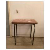 Metal-Framed Table With Wooden Top