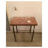 Metal-Framed Table With Wooden Top