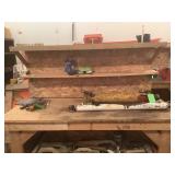Wooden Workbench with Shelving