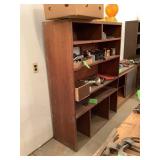 Wooden Shelving Unit with Storage Compartments