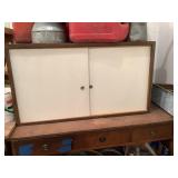 Mid Century Wooden Storage Cabinet with Sliding Doors