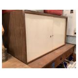 Mid Century Wooden Storage Cabinet with Sliding Doors