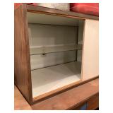 Mid Century Wooden Storage Cabinet with Sliding Doors