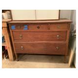 Antique Wooden Dresser with Four Drawers Decorative Handles