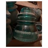 Hemingray42 Glass Insulators in a Wooden Crate