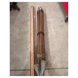 Vintage Wooden Surveying Tripod with Measuring Stick