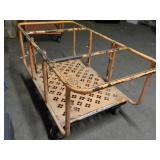 Orange Cart on Wheels 62 x 31 x 31"...