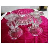Lead Crystal Bowl & Candle Holders