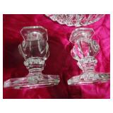 Lead Crystal Bowl & Candle Holders