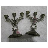 Mirrored Tray, Candle Stands, Limoges