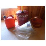 3 Gas Cans and Funnel