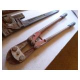 Bolt Cutter, Pipe Wrench, Pry Bars