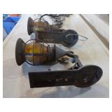 2 Vintage Cast Iron Outdoor Wall Sconces and Wall Rack