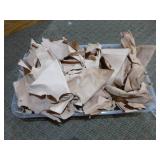Tote of Scrap Leather Pieces