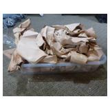 Tote of Scrap Leather Pieces