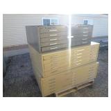 Flat Map/Blueprint Metal Cabinets with Base