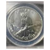 2012 CANADIAN COUGAR 1 TROY OZ .9999 FINE SILVER ANACS MS70