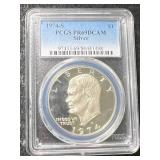 1974-S US SILVER EISENHOWER DOLLAR PCGS PR69DCAM