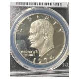 1974-S US SILVER EISENHOWER DOLLAR PCGS PR69DCAM