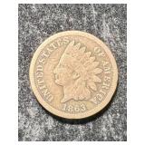 1863 US INDIAN HEAD CENT