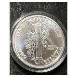 1 TROY OZ .999 FINE SILVER PEACE DOLLAR DESIGNED ROUND IN AIRTITE