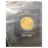 2018 CANADIAN MAPLE LEAF 1 GRAM .9999 FINE GOLD