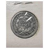 1854-O ARROWS US SEATED LIBERTY DIME