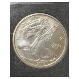 1 TROY OZ .999 FINE SILVER ZOMBUCKS WALKER ROUND SLABBED